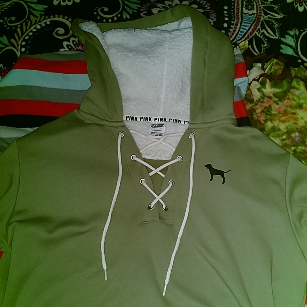 Pink cross lace hoodie